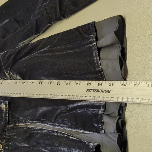 Free People Faye Velvet Jacket Women's Size Extra Small Ebony Military - Picture 11 of 16